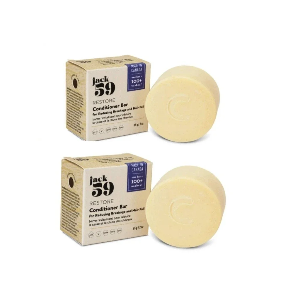 2-pack Jack59 Luxury Solid Organic Conditioner Bar for Reducing Breakage